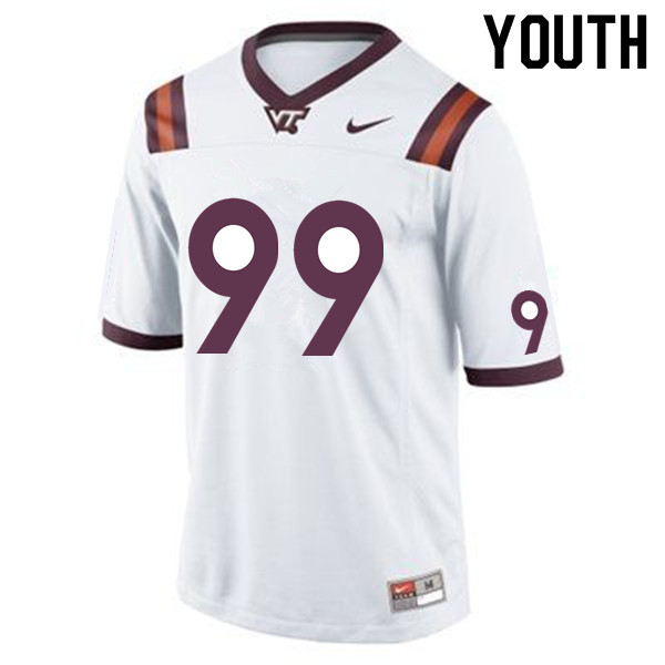 Youth #99 Justin Pollock Virginia Tech Hokies College Football Jerseys Sale-White - Click Image to Close